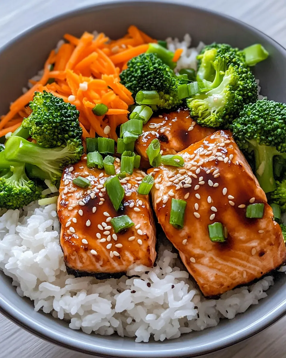 Easy 20-Minute Teriyaki Salmon Bowls food shot