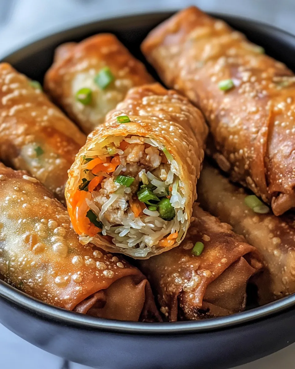 Easy Air-Fryer Crunchy Lomein Spring Rolls food shot