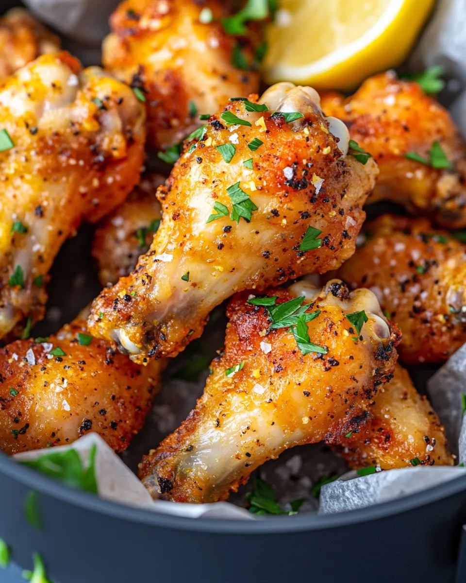 Delicious Air-Fryer Lemon-Pepper Chicken Wings dish photo