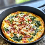 Homemade Bacon-Spinach-Feta Frittata recipe photo