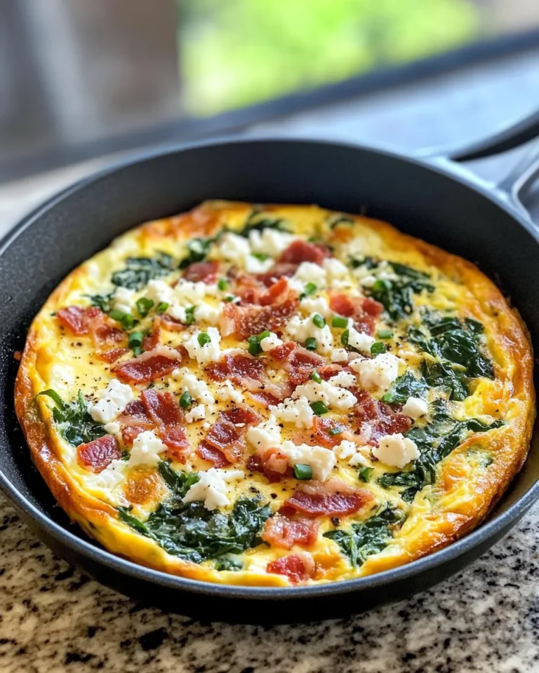 Homemade Bacon-Spinach-Feta Frittata recipe photo