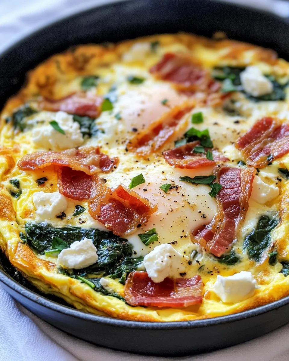 Classic Bacon-Spinach-Feta Frittata dish photo