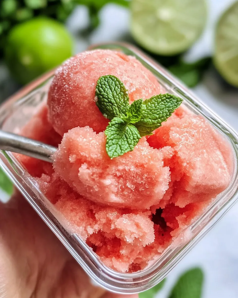 Delicious Blender-Fresh Watermelon Sorbet food shot