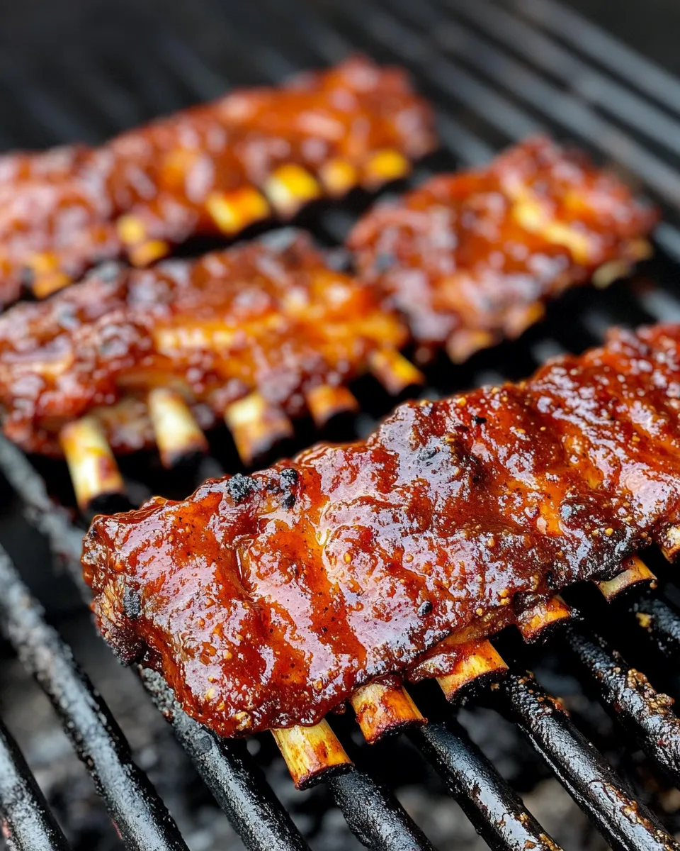 Delicious Cherry-Bourbon BBQ Sauce for Ribs food shot