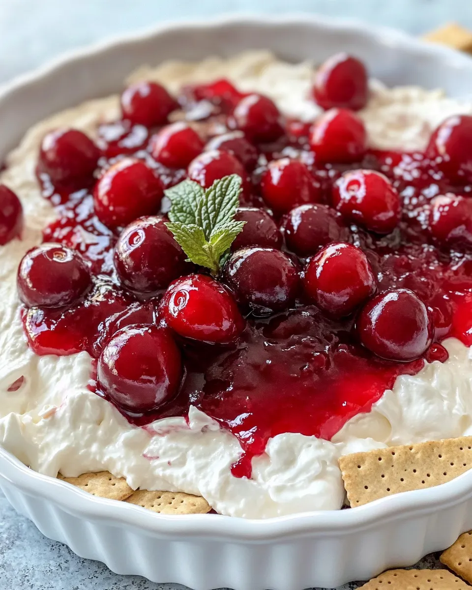 Easy Cherry Cheesecake Dip food shot