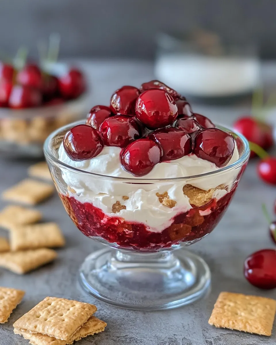 Delicious Cherry Cheesecake Dip plate image