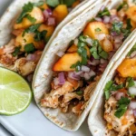 Homemade Crockpot Peach-Salsa Chicken Tacos recipe photo