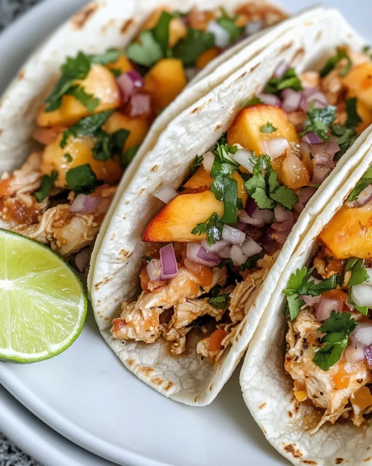 Homemade Crockpot Peach-Salsa Chicken Tacos recipe photo