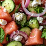 Homemade Cucumber-Feta Watermelon Salad photo