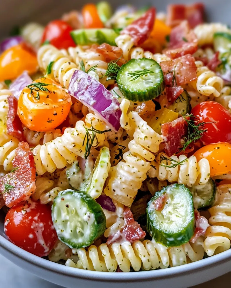 Easy Dill-Pickle Pasta Salad (Overnight) food shot