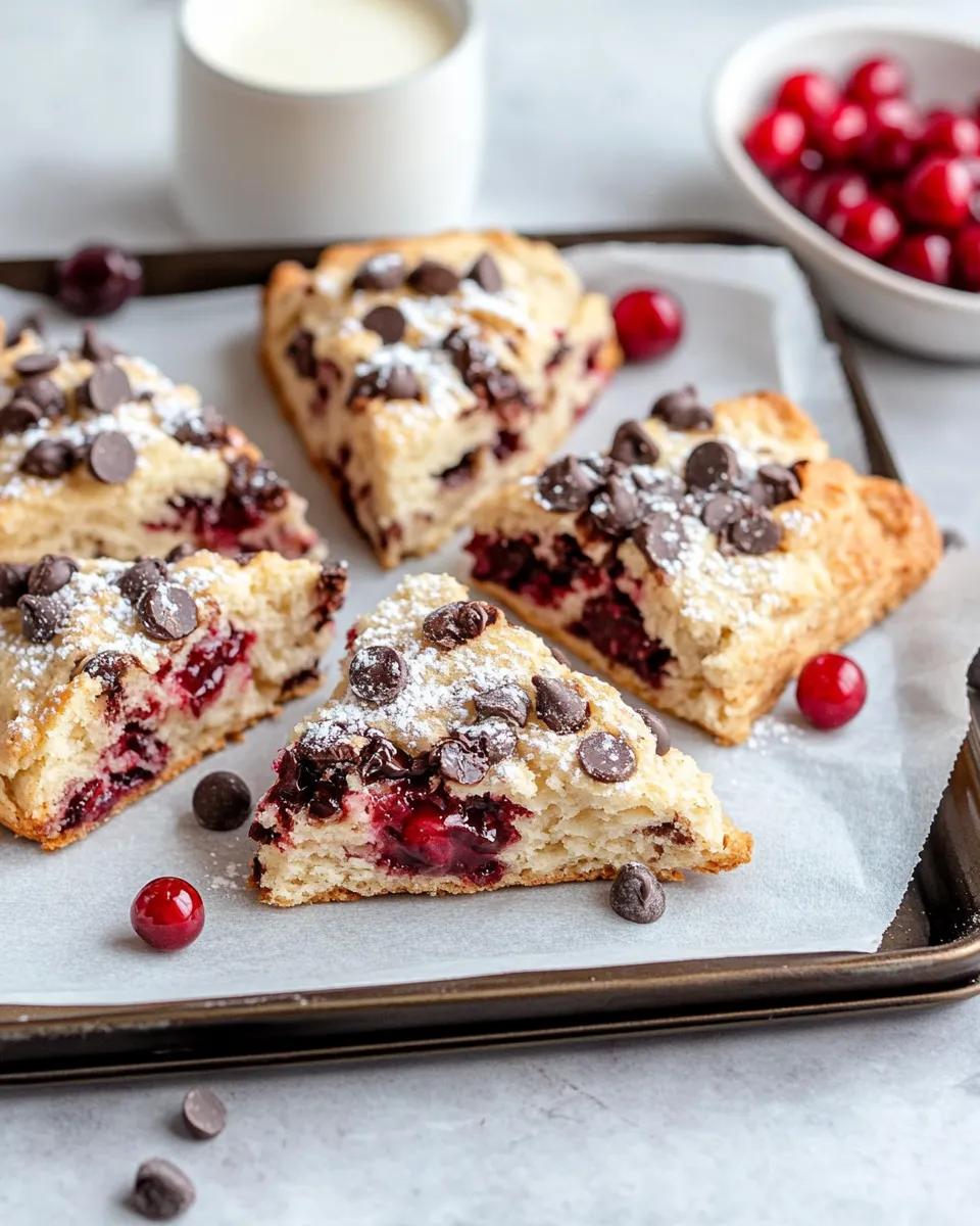 Easy Fresh-Cherry Chocolate-Chip Scones food shot