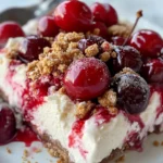 Homemade Fresh Cherry Cheesecake Ice-Cream Bars photo