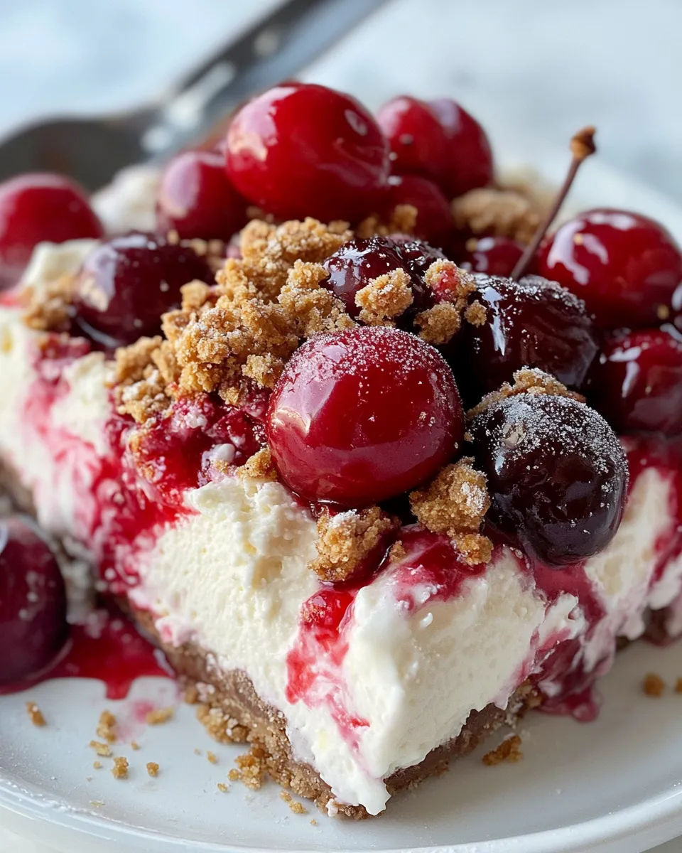 Homemade Fresh Cherry Cheesecake Ice-Cream Bars photo