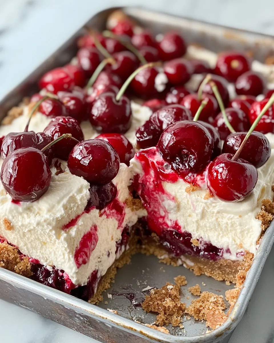 Delicious Fresh Cherry Cheesecake Ice-Cream Bars shot