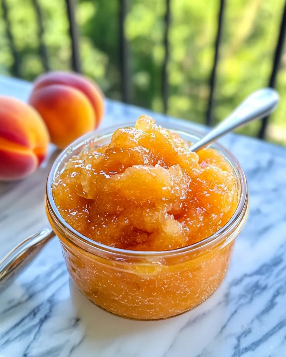 Easy Fresh Peach Freezer Jam (How to Freeze Peaches) recipe photo