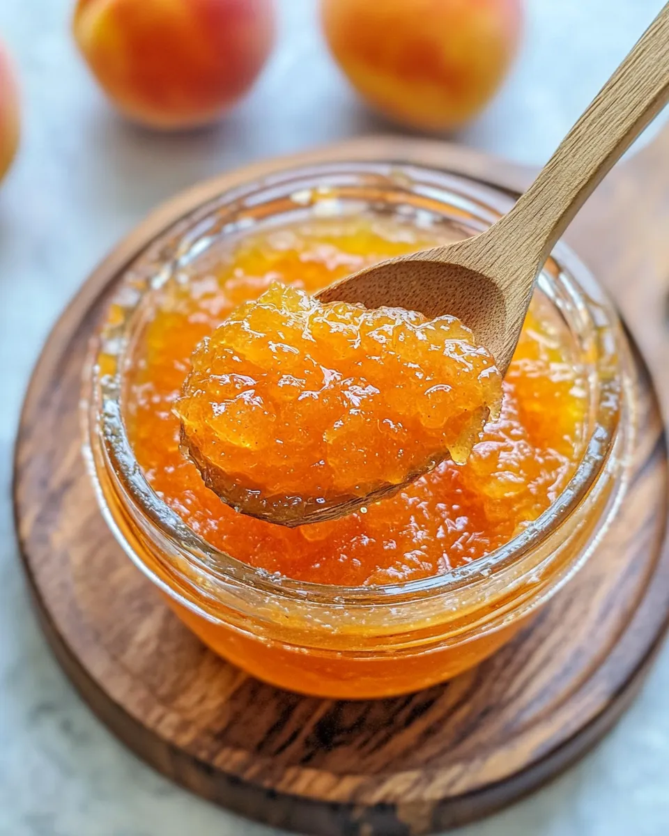 Delicious Fresh Peach Freezer Jam (How to Freeze Peaches) dish photo