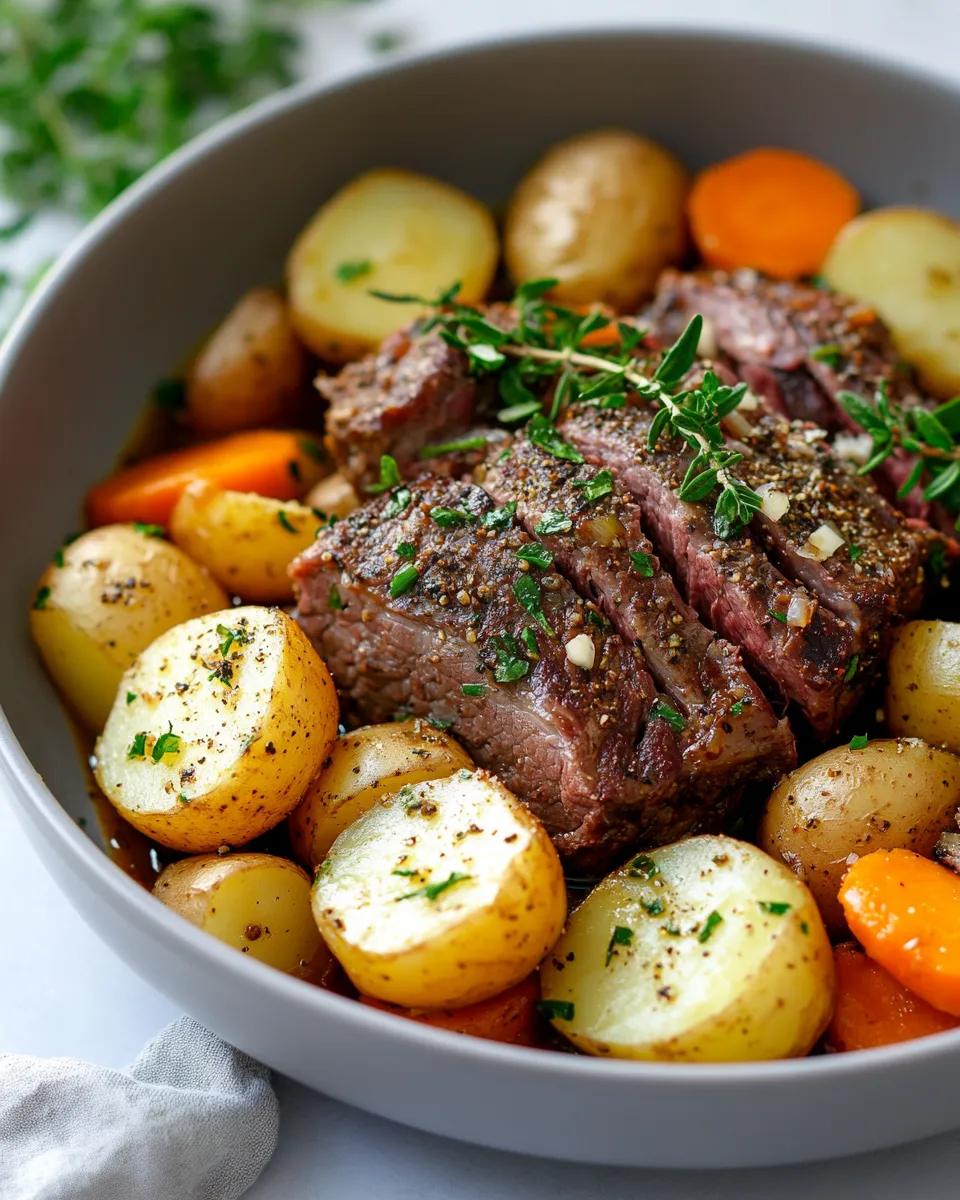 Easy Garlic-Herb Butter Crockpot Pot Roast recipe photo