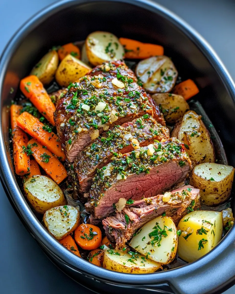 Delicious Garlic-Herb Butter Crockpot Pot Roast dish photo