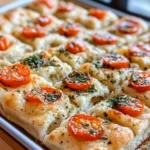 Homemade Garlic-Herb Focaccia Garden Bread photo