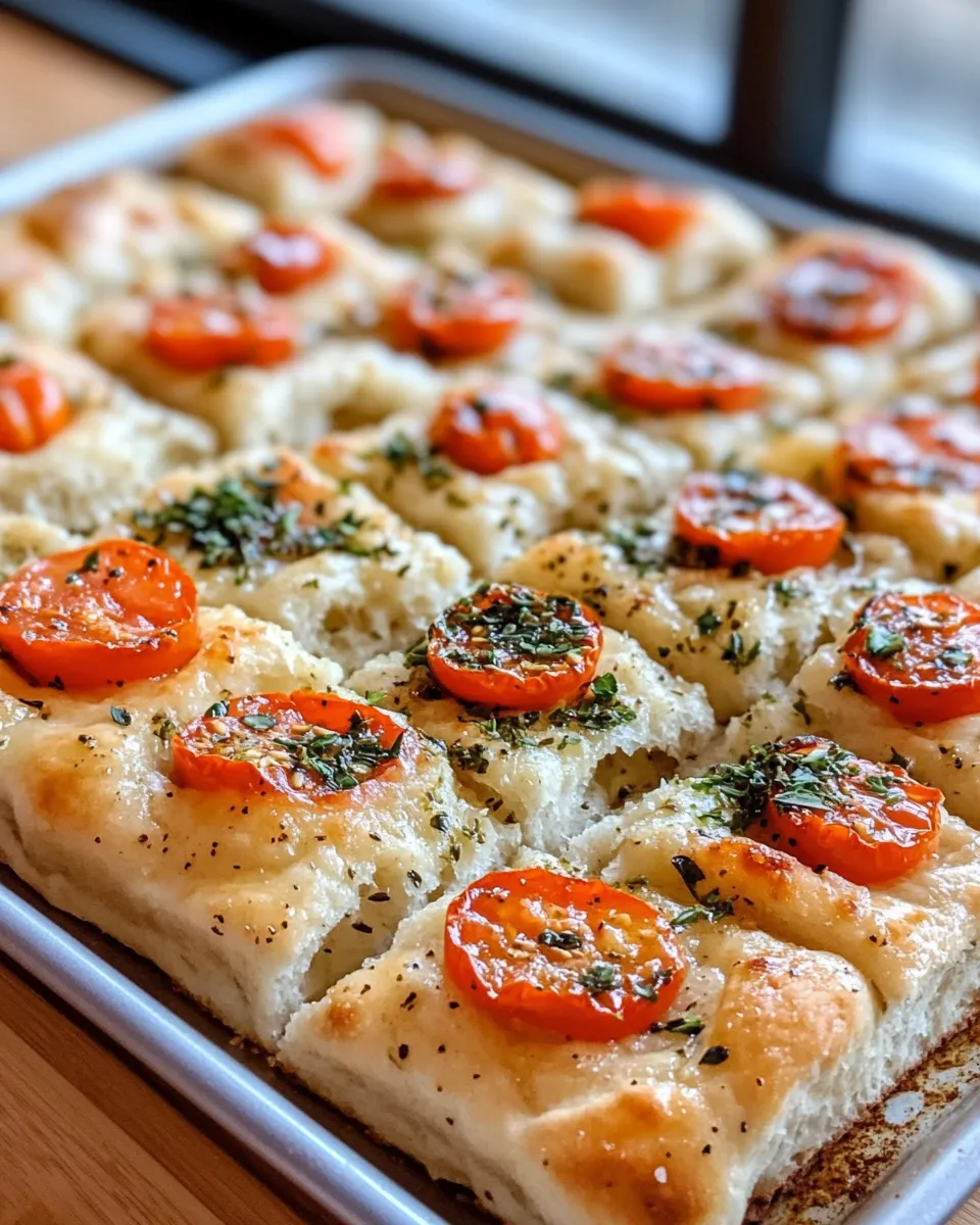 Homemade Garlic-Herb Focaccia Garden Bread photo