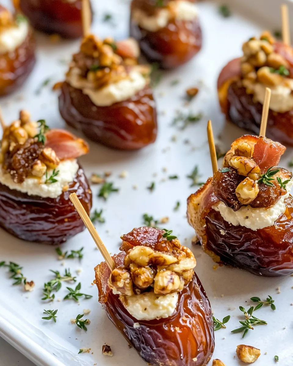Homemade Goat-Cheese & Fig-Jam Stuffed Dates dish photo