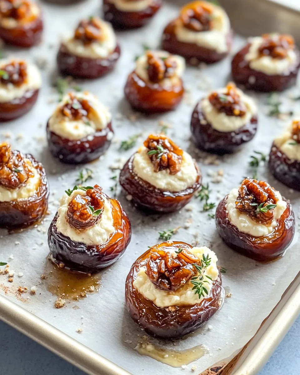 Sweet Goat-Cheese & Fig-Jam Stuffed Dates food shot