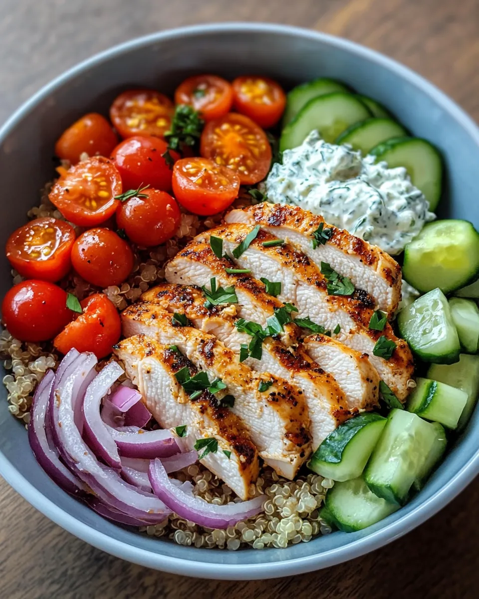 Homemade Greek Chicken Gyro Bowls photo