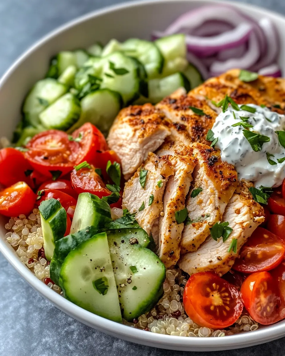 Classic Greek Chicken Gyro Bowls dish photo