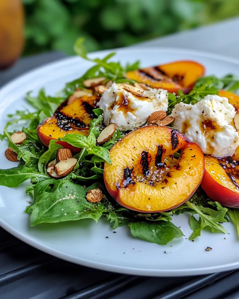 Easy Grilled Peach & Burrata Salad recipe image