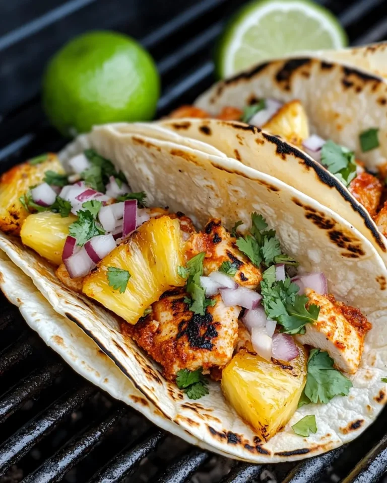 Homemade Grilled Pineapple Chicken Tacos photo