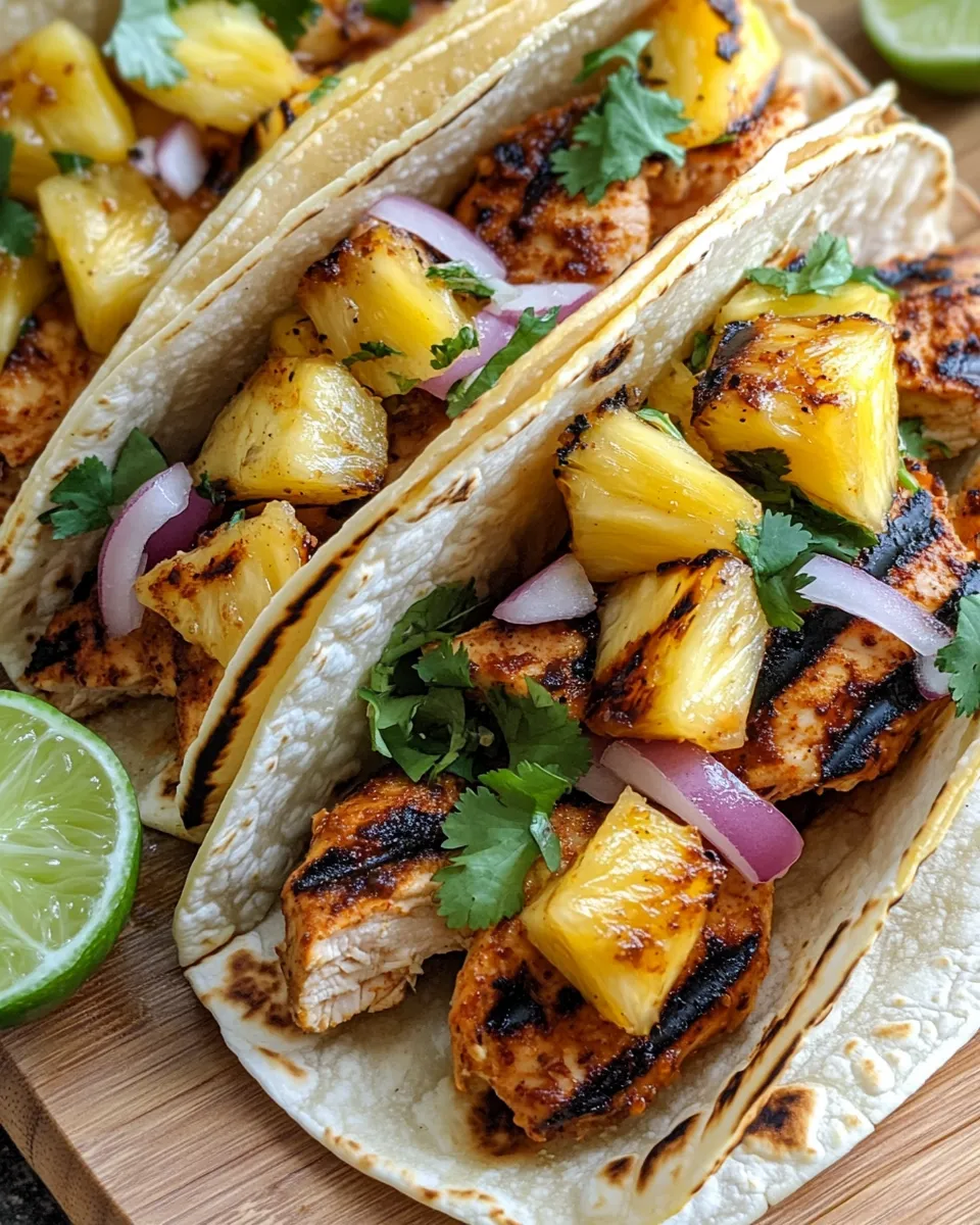 Delicious Grilled Pineapple Chicken Tacos dish photo