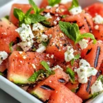 Homemade Grilled Watermelon & Feta Summer Salad photo