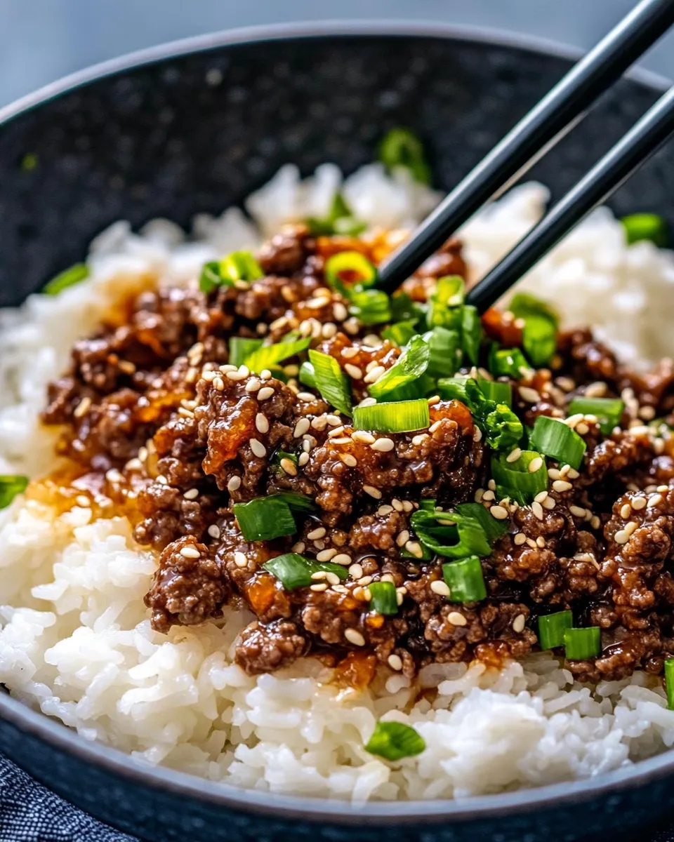 Easy Instant-Pot Korean Beef & Rice food shot