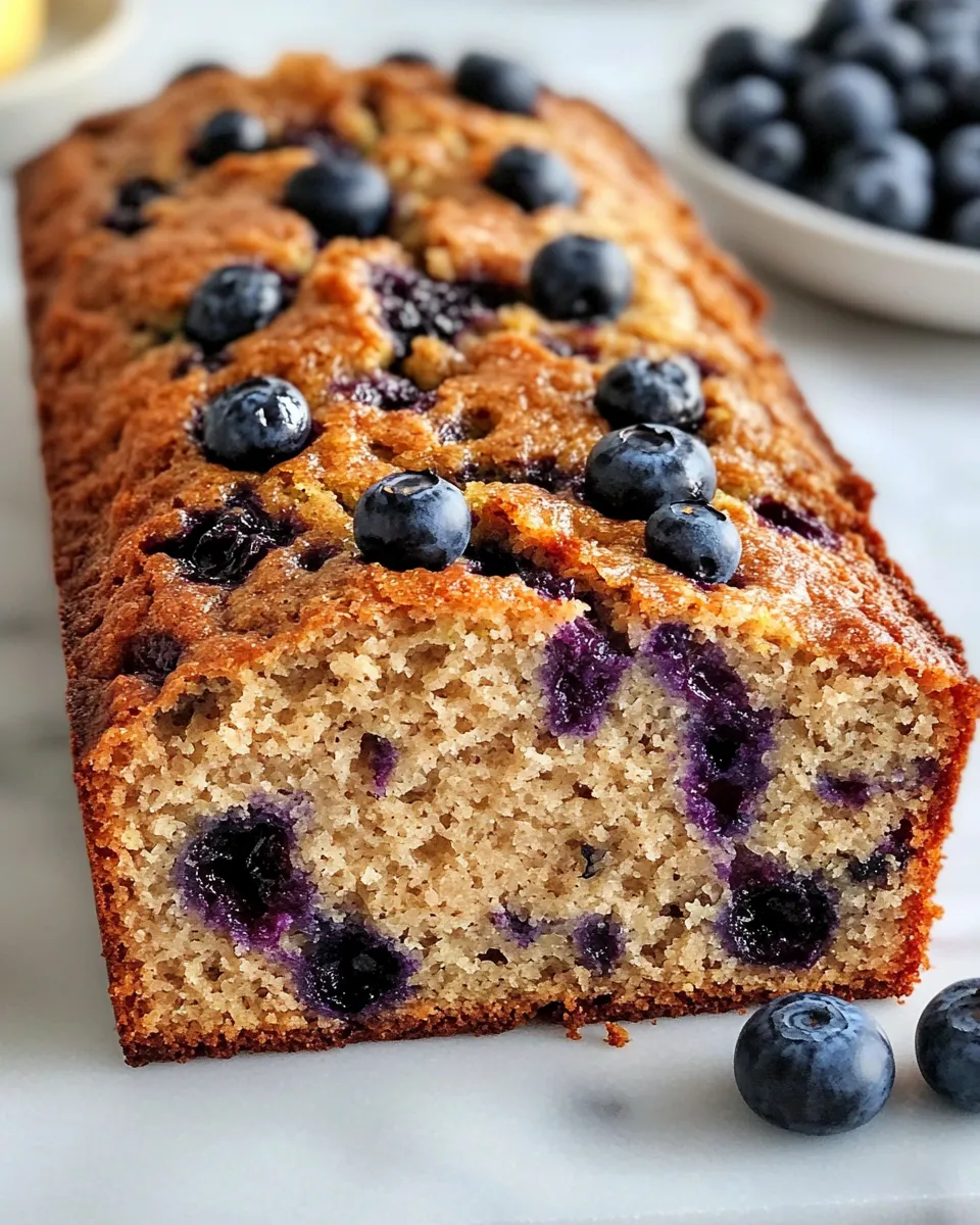 Easy Lemon-Blueberry Zucchini Bread food shot