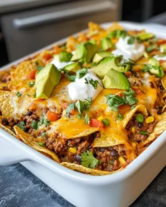 Classic Loaded Ground-Beef Nacho Casserole photo