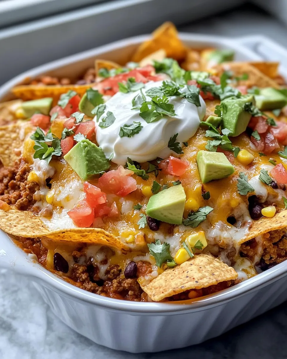 Easy Loaded Ground-Beef Nacho Casserole recipe image