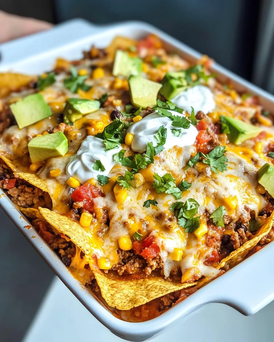 Delicious Loaded Ground-Beef Nacho Casserole dish photo