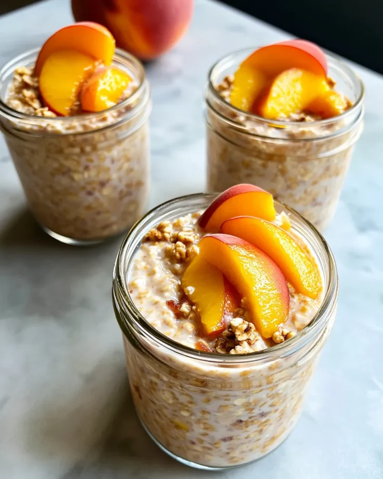 Homemade Loaded Peach Cobbler Overnight Oats photo