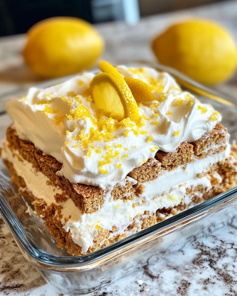 Classic No-Bake Lemon Icebox Cake food shot