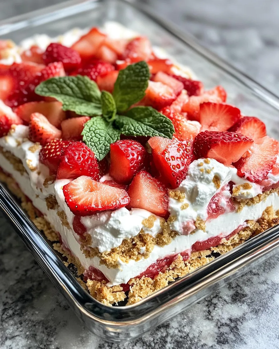 Fresh No-Bake Strawberry Watermelon Lasagna dish photo