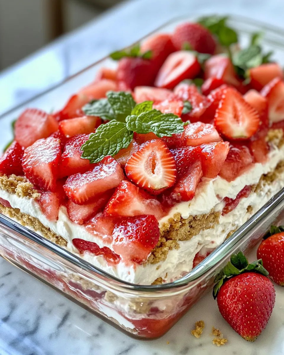 Healthy No-Bake Strawberry Watermelon Lasagna plate image