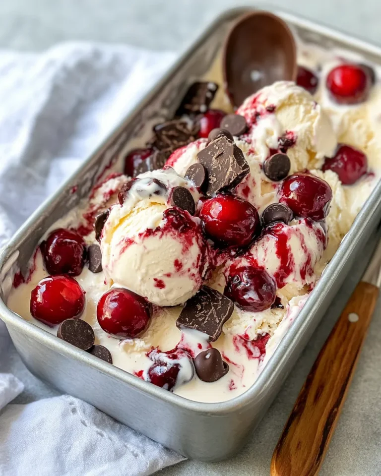 Homemade No-Churn Cherry Garcia Ice Cream photo