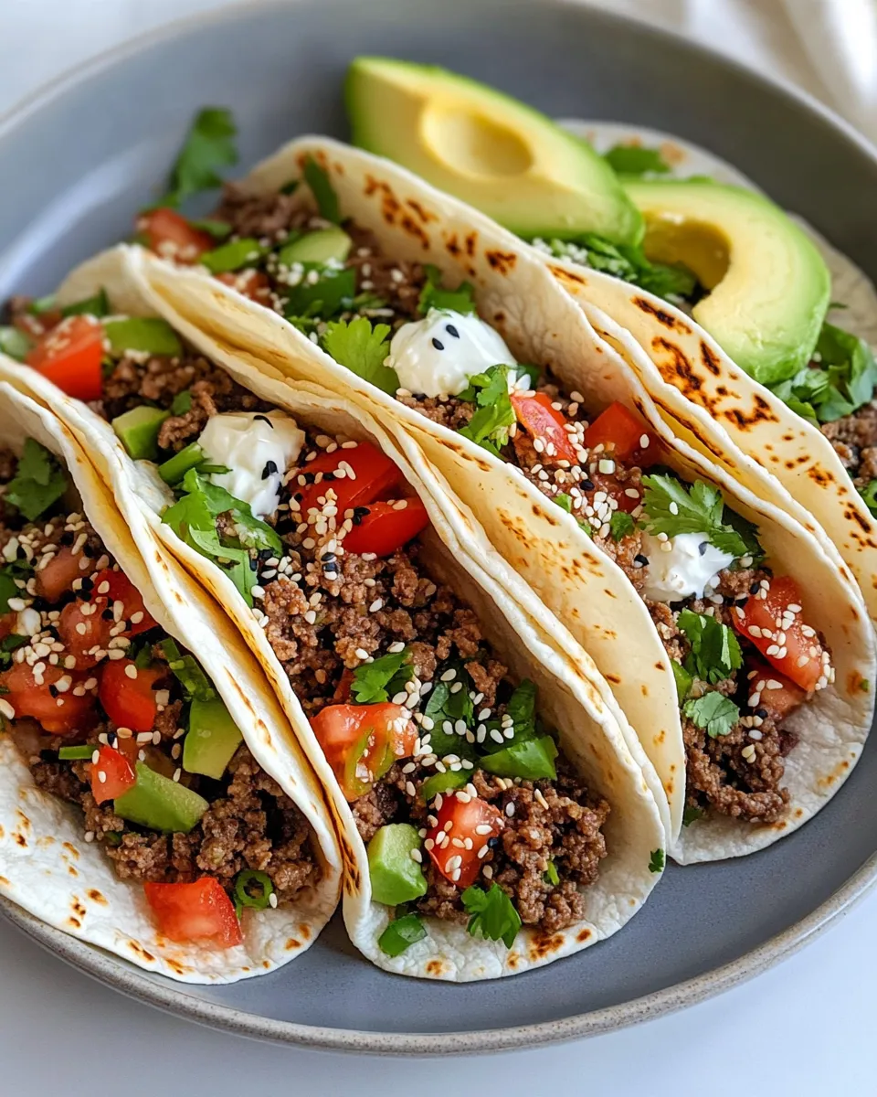 Classic One-Skillet Korean Ground-Beef Tacos dish photo