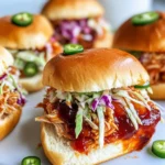 Homemade Peach-BBQ Pulled-Chicken Sliders recipe photo