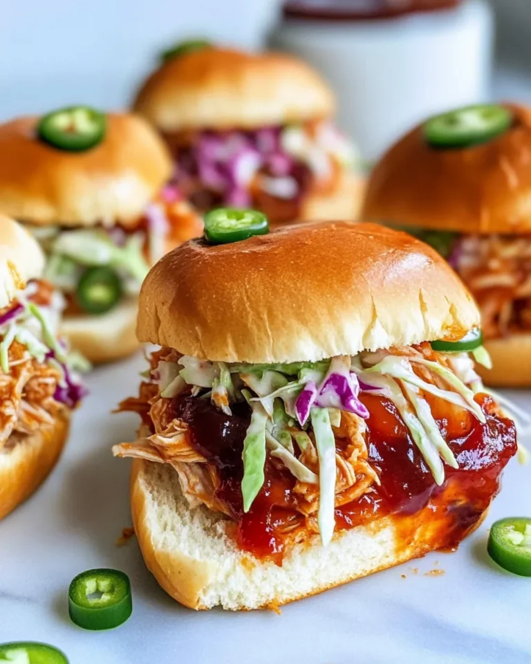 Homemade Peach-BBQ Pulled-Chicken Sliders recipe photo