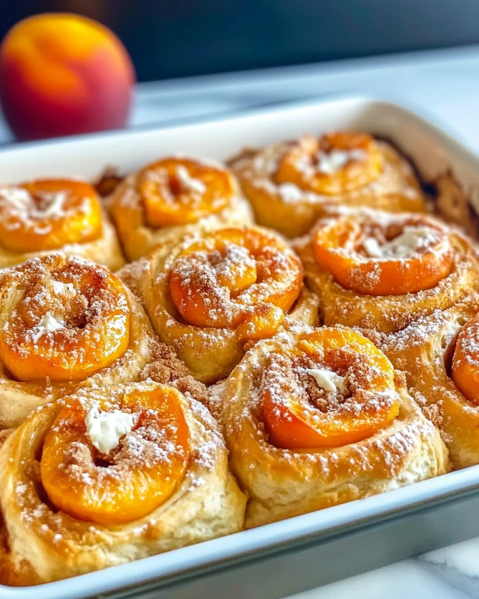 Classic Peach-Cobbler Cinnamon-Roll Bake image