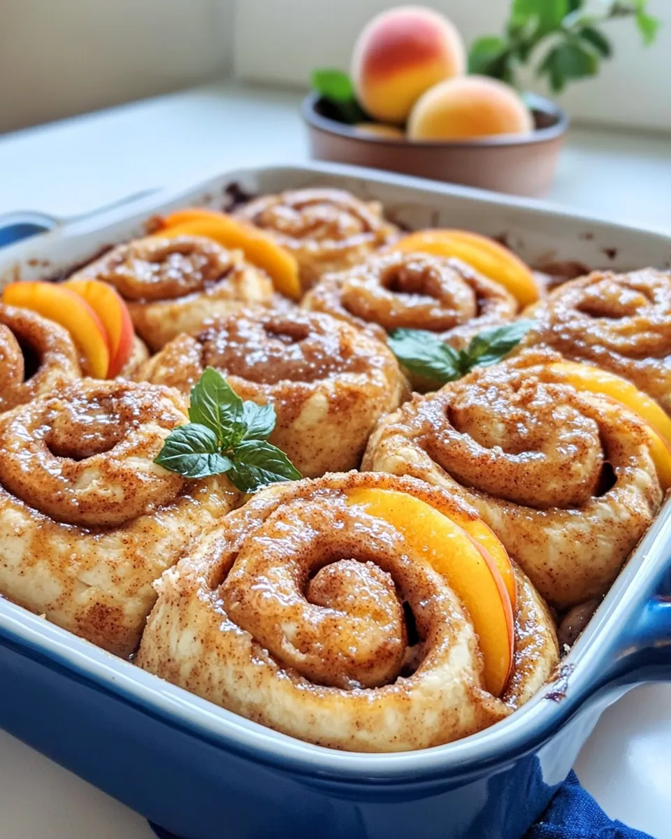 Easy Peach-Cobbler Cinnamon-Roll Bake recipe photo
