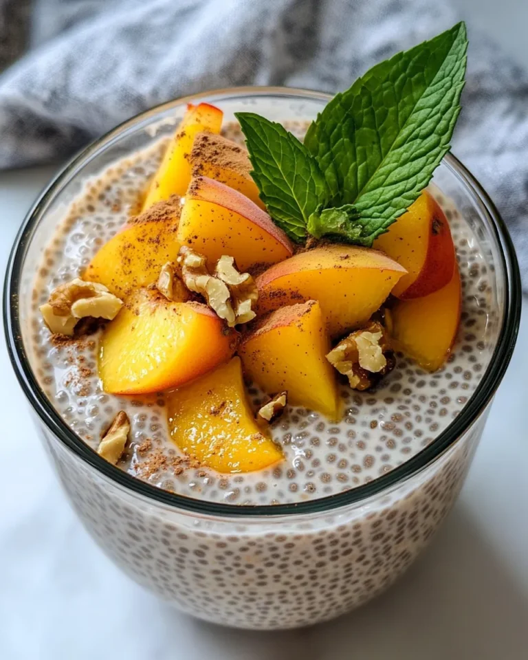 Homemade Peach Cobbler Chia Breakfast Pudding photo