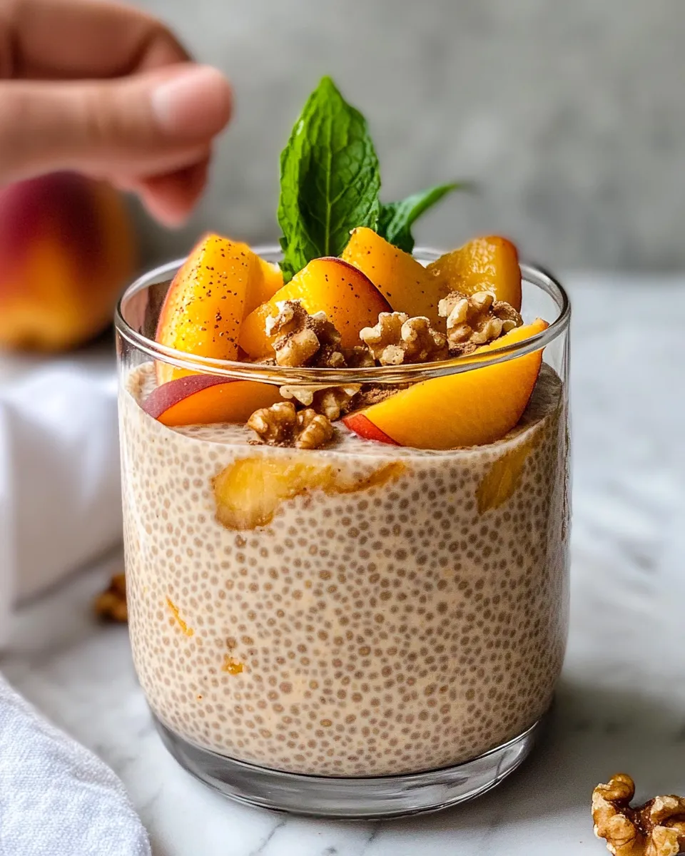 Classic Peach Cobbler Chia Breakfast Pudding image
