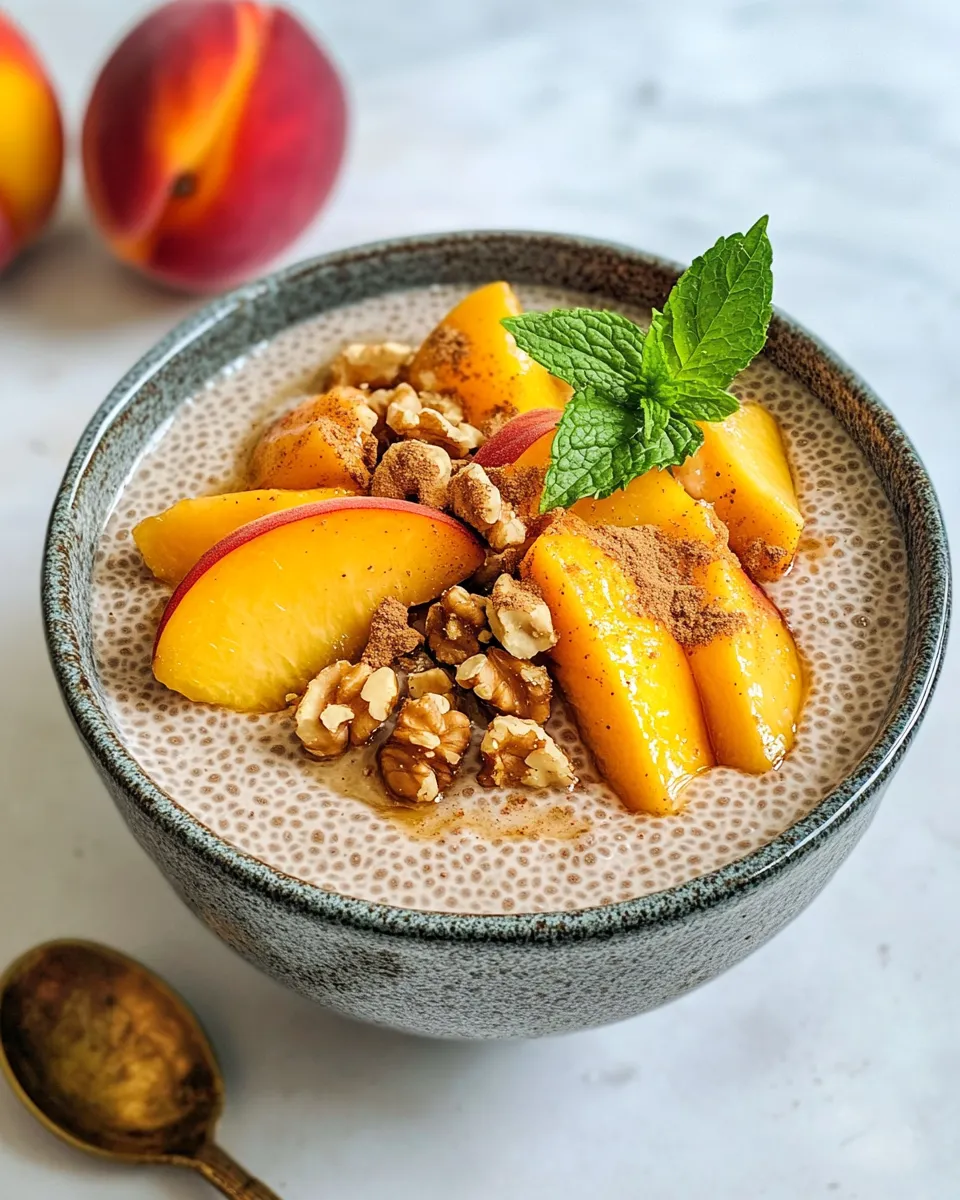 Easy Peach Cobbler Chia Breakfast Pudding recipe photo